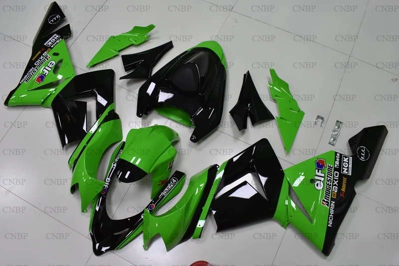 Ninja ZX 10r 2004 - 2005 Пластиковые обтекатели 04 комплекты обтекателей 05 зеленый черный