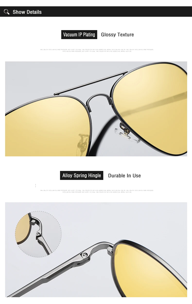 Фотохромные очки ночного видения мужские желтые антибликовые Очки Пилот Хамелеон UV400 изменение цвета вождение автомобиля авиация солнцезащитные очки