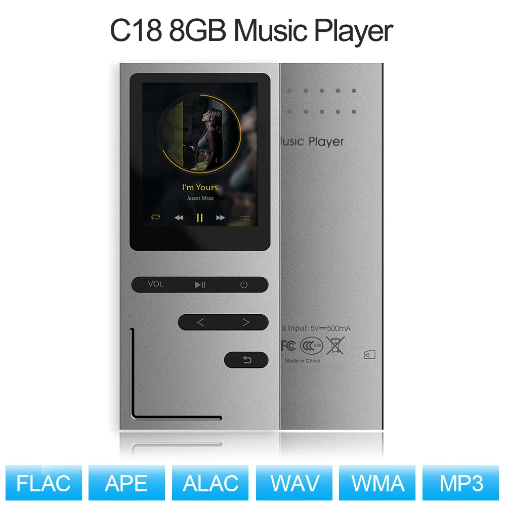 Mp3 плеер C18 8 ГБ HiFi металлический музыкальный Loseless APE FLAC аудио встроенный динамик FM