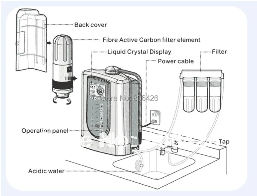 Щелочной фильтр для воды картридж/ионизатор воды встроенный портативной фляги-фильтра с углеродного волокна Taiwang(для QWI-005/007/011