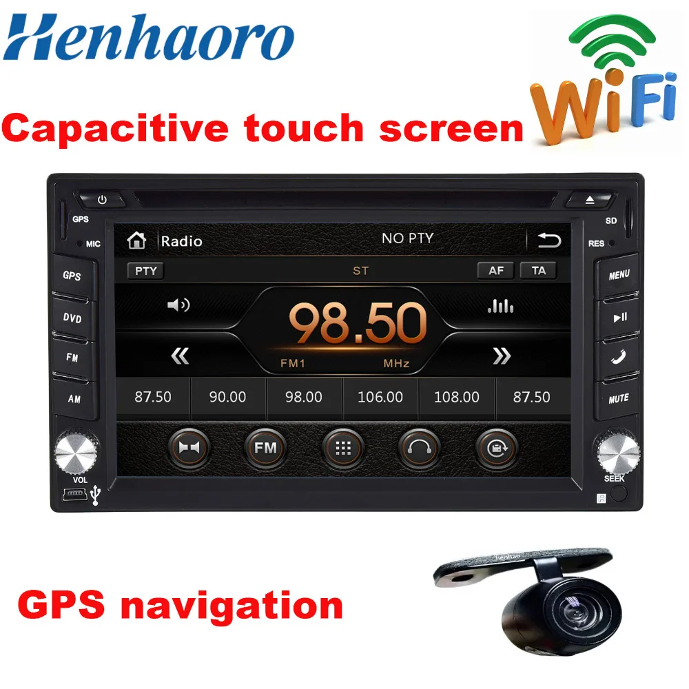 Perfect Touch Screen capacitive multi touch car dvd gps player navigation stereo USB SD Bluetooth FM AM 6.2" 2din in dash  free camera 1