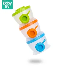 Babytry Infant Baby 3 Layers Food Container Portable Formula Dispenser Bottle Accessories Milk Powder Storage Box For Children