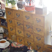 Zakka, чтобы сделать старый деревянный продуктовый ретро 16 сетки ящик шкафа для хранения шкафчики шестнадцать классификационная коробка