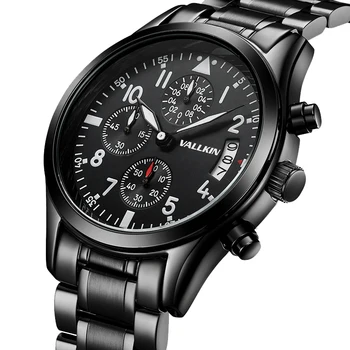 

Large Dial Multi-function Men's Steel Watch Business Casual Chronograph Luminous Calendar Sports Quartz Watch Relogio Masculino