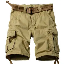 Новинка, летние камуфляжные мужские шорты с несколькими карманами, повседневные свободные камуфляжные мужские шорты до колен, мужские шорты Карго размера плюс