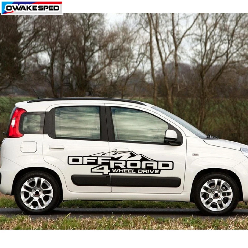 OFF ROAD Styling Vinyl Decal Car Door Side Decor Stickers Mountains Auto Body Customized Decals For Fiat Panda Freemont 500L UNO (3)