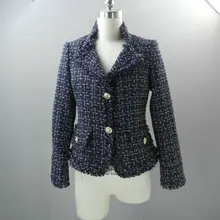 1XBTC031 Новинка весенние туфли однобортный костюм воротник рукавом блестками твидовый пиджак