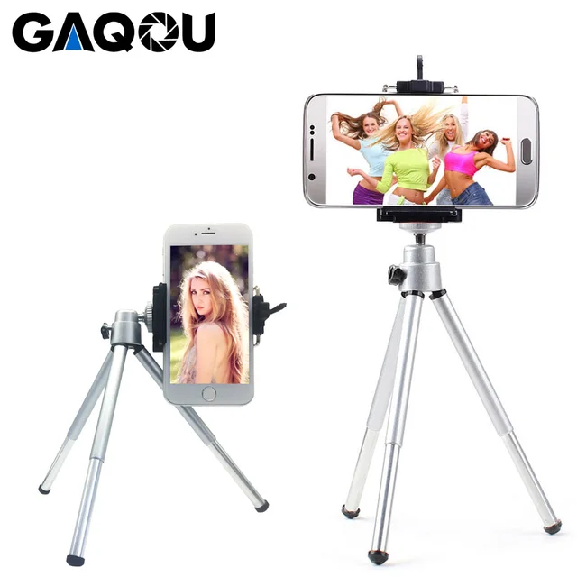 US $2.15 GAQOU Portable Mini Tripod For iPhone Samsung With Mobile Phone Holder Stand Flexible Tripod For Go