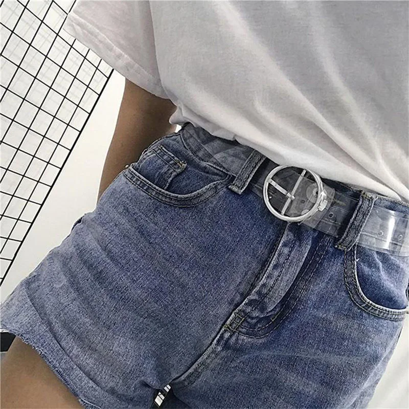 BLA модный прозрачный пояс для женщин и девочек, круглый ремень с пряжкой в форме сердца, повседневные Оригинальные креативные ремни для джинсов, студентов Z30