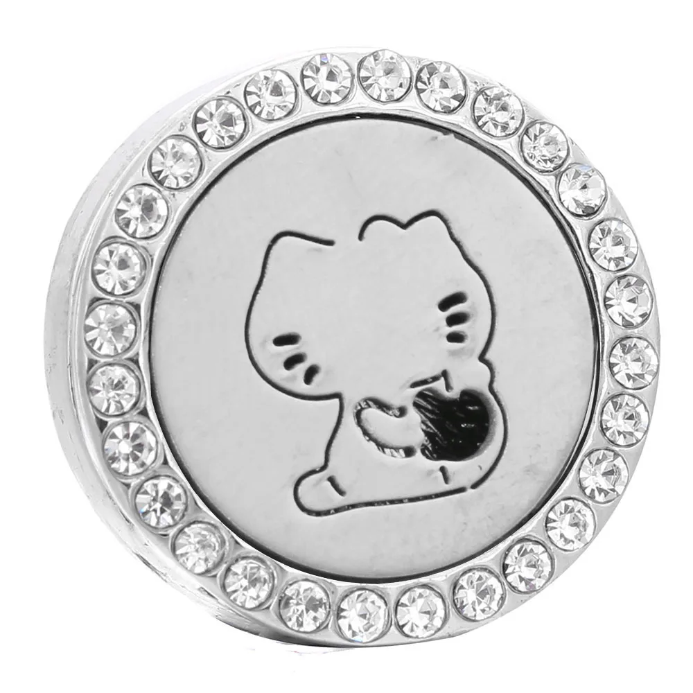 

New 22mm Aromatherapy Diffuser Locket Snap Buttons Cat Essential Oil Perfume 18mm Snap Button Jewelry Fit Snap Bracelet