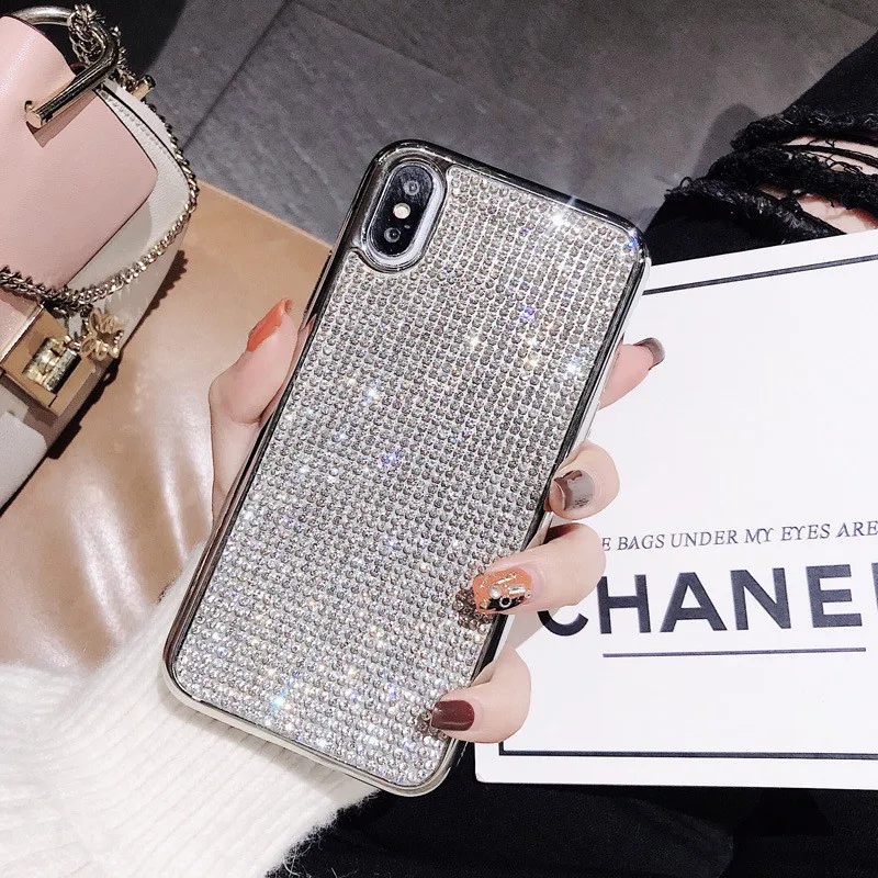 

Luxury Diamond Soft TPU Case For Samsung Galaxy S7 Edge S8 S9 S10 Plus Lite Cell Phone Bling Glitter Shockproof Back Brand Cover