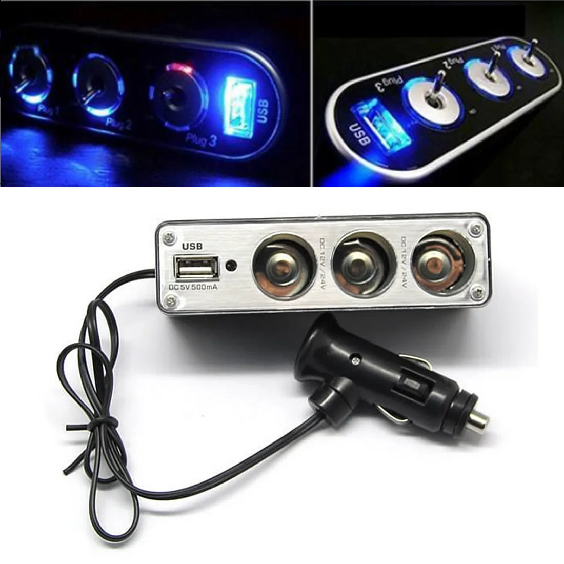 

One tow three cigarette generator with USB one three on board power distributor 12V The cigarette lighter
