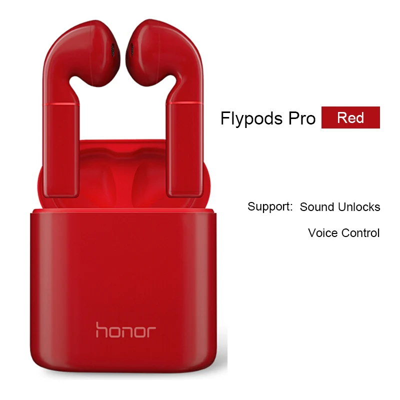 Honor Flypods Pro TWS Bluetooth наушники с пылезащитной Водонепроницаемая гарнитура для huawei/Honor Bone Voiceprint оплаты - Цвет: Flypods Pro Red