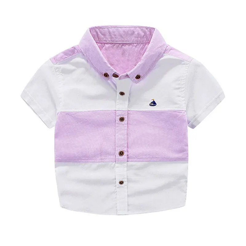 LCJMMO/летние детские рубашки для мальчиков модная одежда в полоску с короткими рукавами для мальчиков мягкая хлопковая рубашка для маленьких мальчиков Одежда для детей от 2 до 8 лет