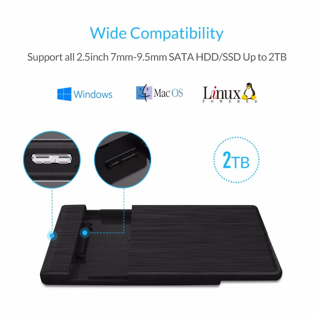ORICO USB 3.0 to SATA 3.0 HDD Case 2.5" HDD Enclosure External Hard Drive Case Support UASP Connected to PC laptop PS4 external hard drive case hard drive enclosure hard disk case external hard drive box hdd case enclosure
