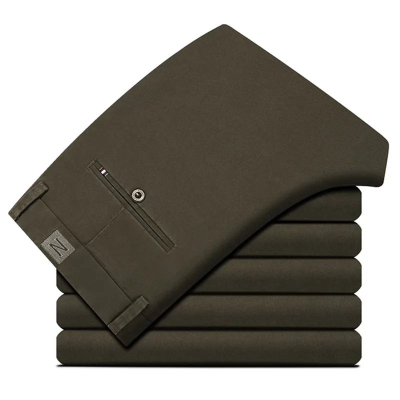 

Autumn and winter business casual fashion slim pants stretch pants male 100% cotton men straight trousers comfort slacks 5 color