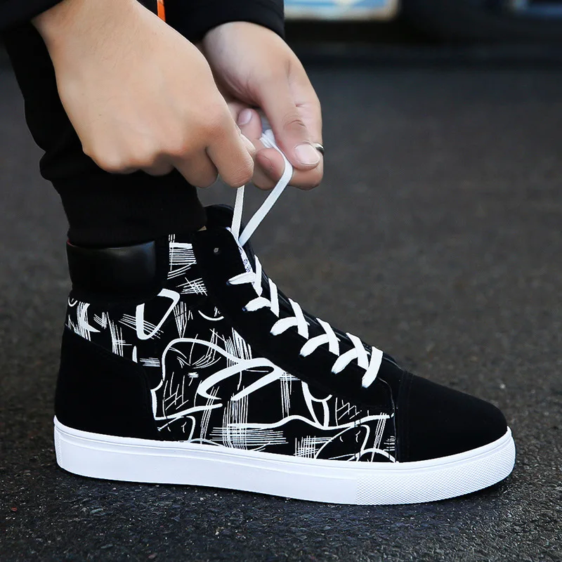 Canvas Shoes Men Fashion Sneakers Breathable Cool Street Shoes Male Brand Sneakers Men's Causal Shoes Black Blue Red KA305