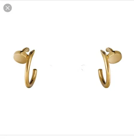 

Brand Pure 925 Sterling Silver Jewelry For Women nail Earrings rose gold silver gold nail hoopEarrings wedding Party Jewelry