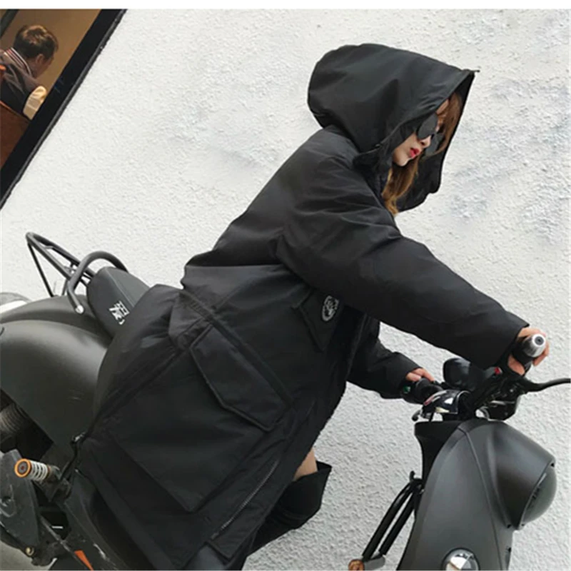 Taille Hjb291 Nouveau Longue Manteau De Bas red À 2018 Black Plus Marée Outillage Vers Le Les Section Hiver Lâche Sur Genoux Veste Femmes Couple Mode Capuchon OqIxwTg