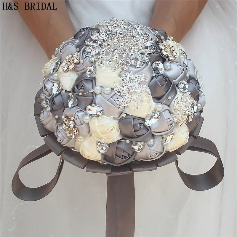 

2019 newest Wedding Bouquet Luxury Rhinestone Bride Wedding Flower Artificial Holding flowers New Arrival