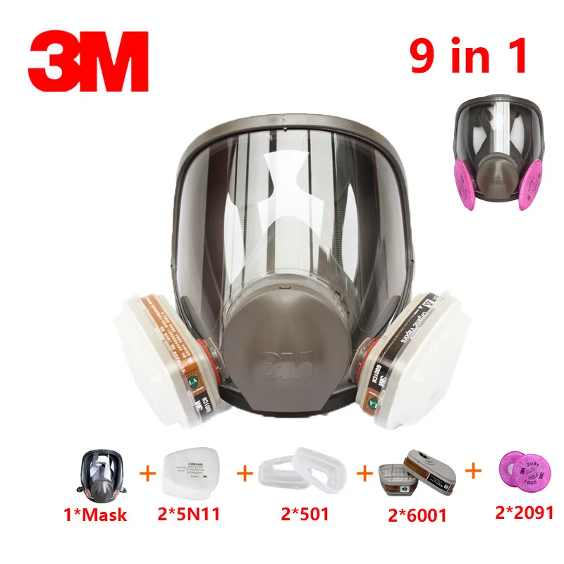 

3M 6800 Respirator Gas Mask Brand Protection Respirator Mask Against Organic Gas with 6001/2091 Filter Protection Full Face Mask