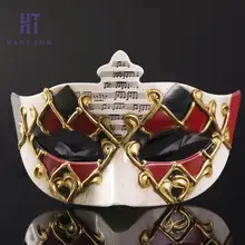 Modern Style Masquerade Mask Half Face Note Music Pattern Mask Party Mask for Halloween Festival Supply predator style face mask silver