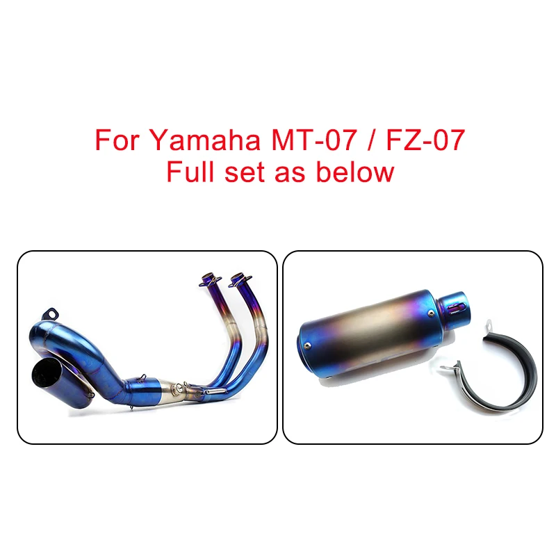 MTCLUB мотоцикл полный набор глушитель выхлопной системы для Yamaha MT 07 FZ MT07 FZ07 XSR700 2013