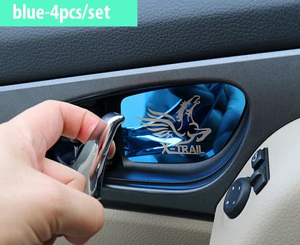 Автомобильный Стайлинг, внутренняя дверная ручка из нержавеющей стали, накладка на чашу, автомобильные аксессуары, подходят для X-trail T32 Rogue Xtrail - Цвет: blue