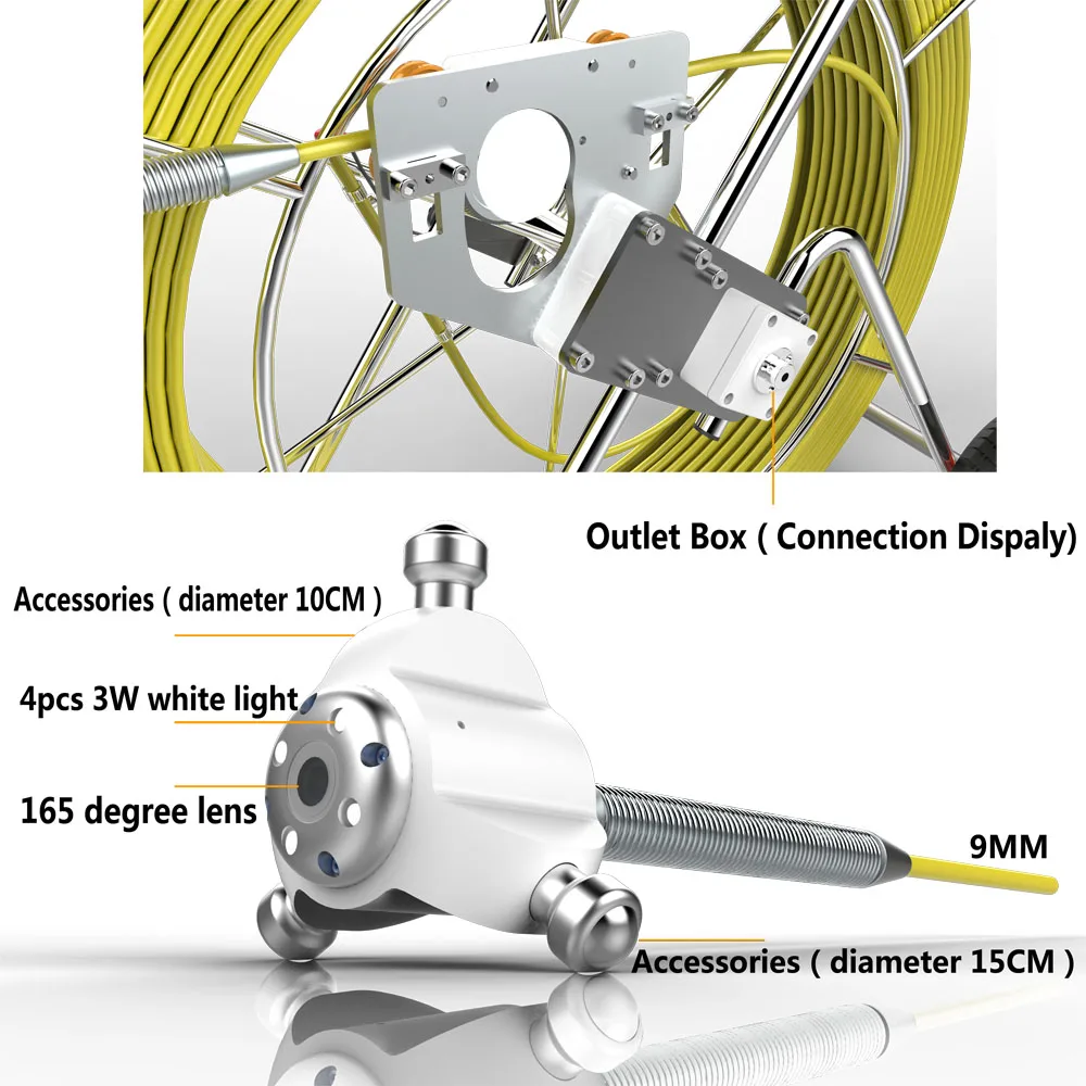 120 м HD " lcd DVR Труба инспекция видео эндоскоп камера водонепроницаемая дренажная труба канализационная Инспекционная камера система 1000 ТВЛ