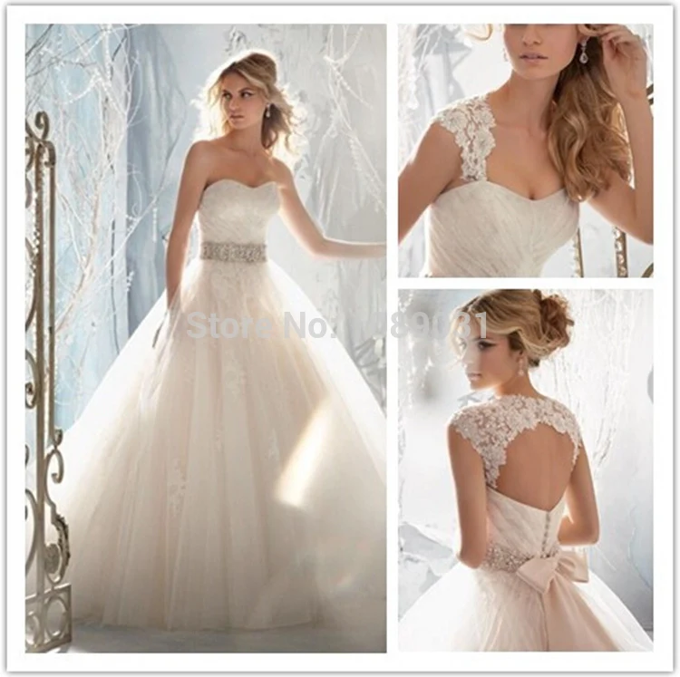 

Free Shipping 2014 Wedding Gown Sweetheart Beading Bow Belt Remove Jacket Backless Hot Tulle Wedding Dresses Elegant Bride Dress