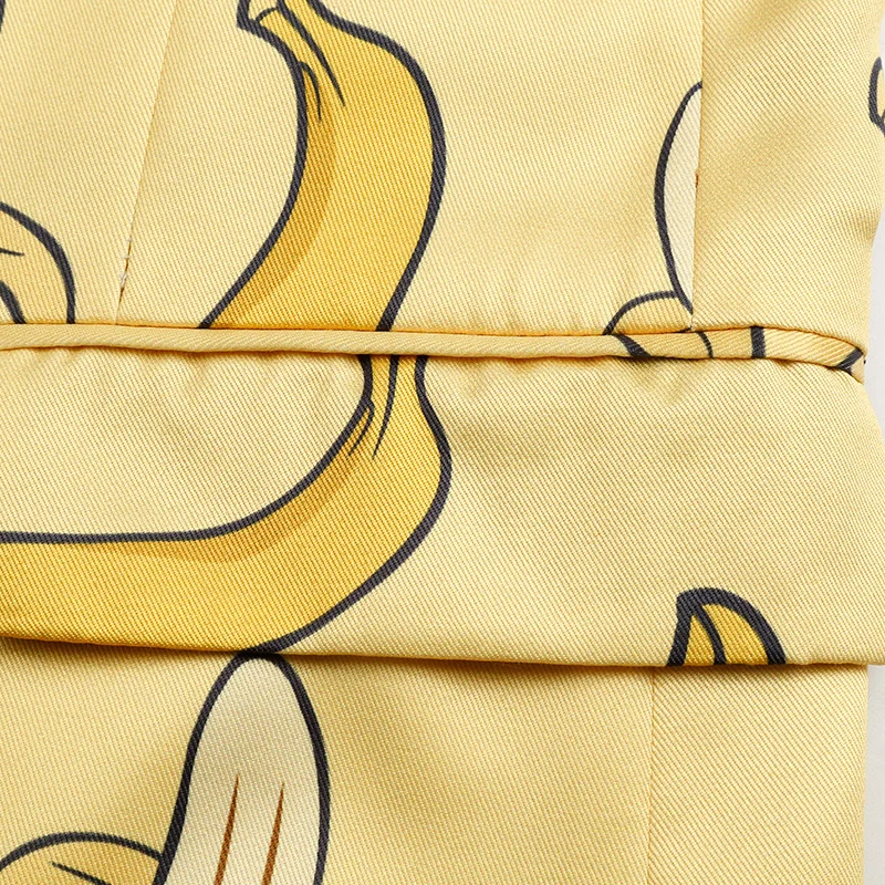 Exclusive!! TOTURN Men Jacket Casual Banana pattern fashion Yellow Men suit blazer high quality jacket men plus Euro Size 44-58