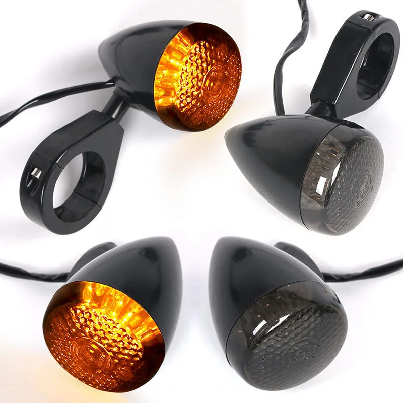 4pcs/set  Bullet Motorcycle LED Turn Signal Light Indicator Blinker Lamp Amber