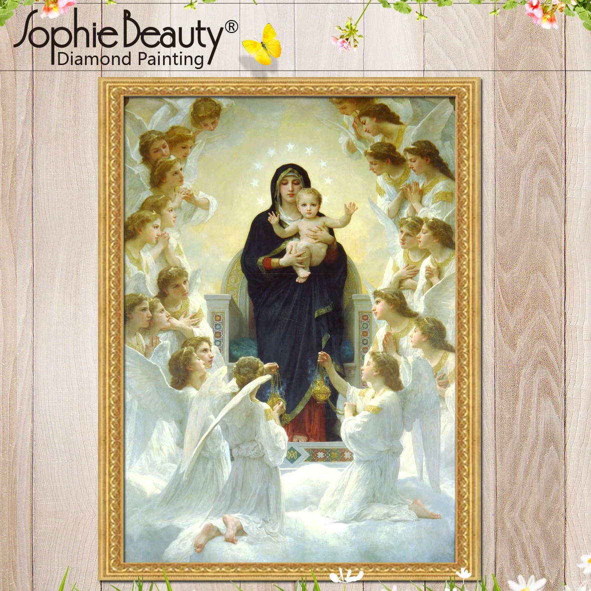 

Sophie Beauty Diy Full Diamond Painting Cross Stitch Beaded Embroidery God Mother Angel Baby Handcraft Mosaic Kits House Arts