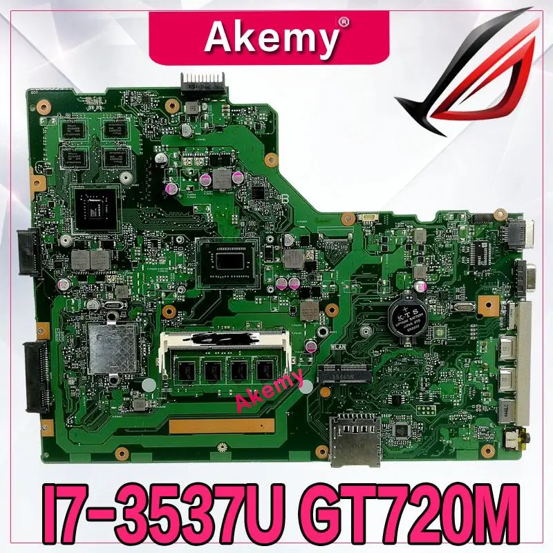 

Akemy X75VC Laptop motherboard for ASUS X75VC X75VB X75VD X75V F75V Test original mainboard 4G RAM I7-3537 CPU GT720M