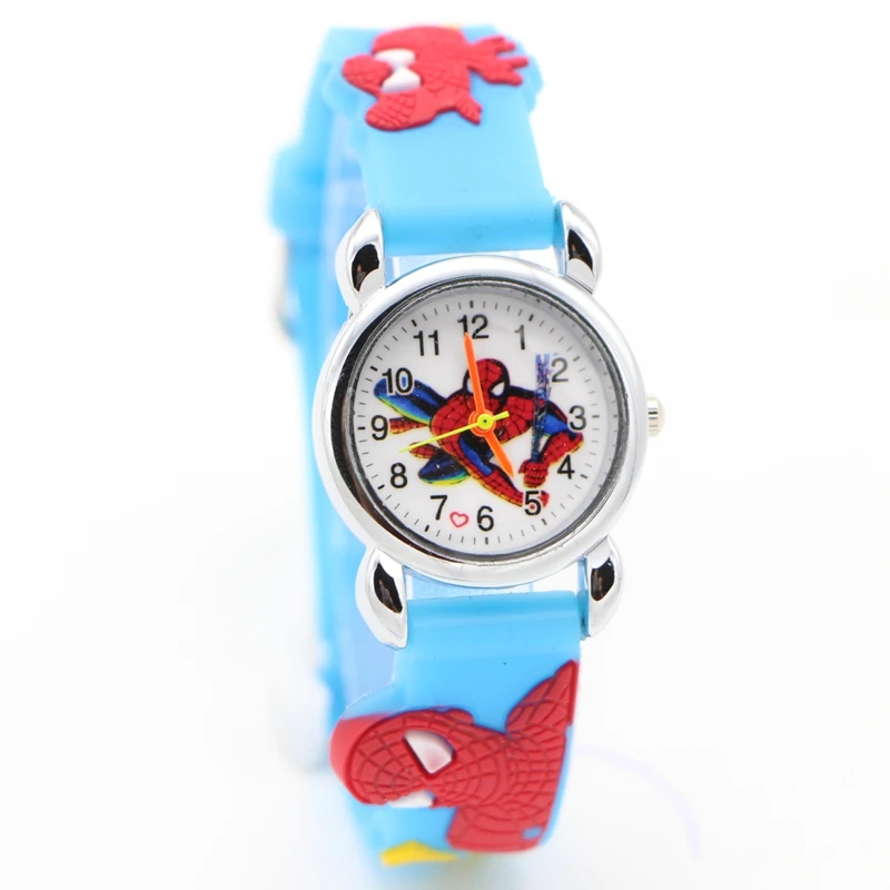 10pcs Hot sale Watch New Fashion Spiderman Child Watch Silicon Cartoon Kids Sport Watch Boys quartz watch Relojes 3D Watch Relog