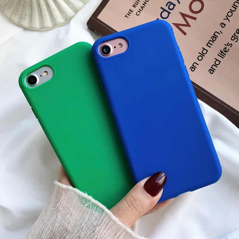 XBXCase Candy Color TPU Rubber Silicone Phone Case for iPhone 6 6S 7 8 Plus Matte Protective Case for iPhone XS X XSMax XR Cover