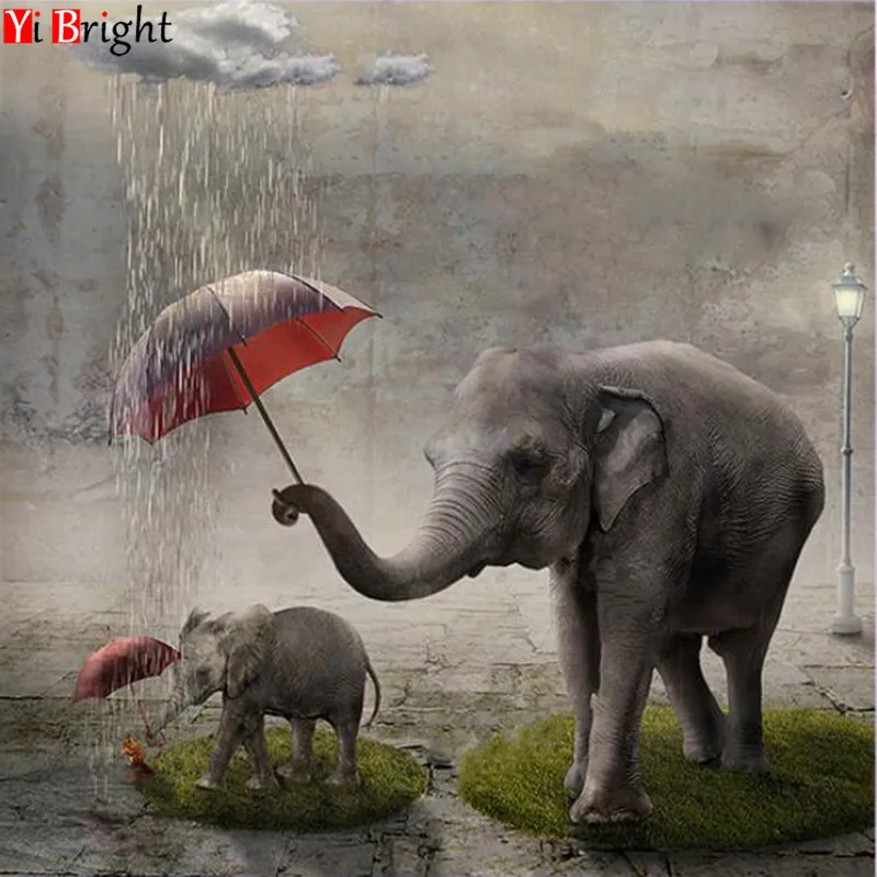 

DIY Diamond Painting Animal Full Square Diamond Embroidery Elephant Rhinestone Mosaic Cross Stitch Handicraft Home Decor XY1