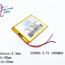 1 шт./лот 335865 306065 3,7 V 1800 мА/ч, литий планшеты полимерный аккумулятор с защитой платы для планшет PDA шт цифровых продуктов