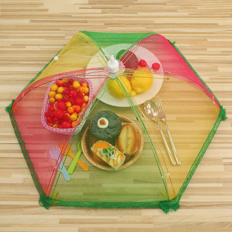 Umbrella Foldabl Lace Net Yarn Collapsible Food Covers Dust Cover New