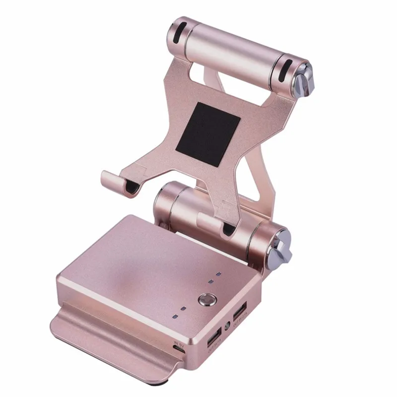 2017 New Multifunction Metal Phone Holder with 3 in 1 5200mAh Charger