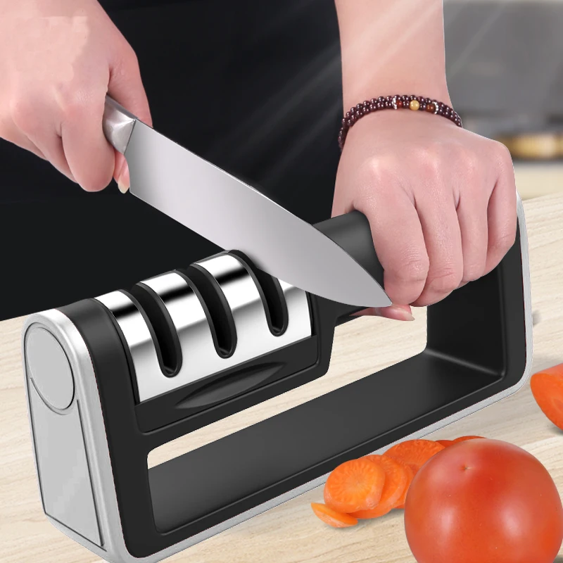 

Non-Slip Knife Sharpener 3 Stages Professional Kitchen Sharpening Stone Grinder Whetstone Tungsten Diamond Ceramic Sharpen tools