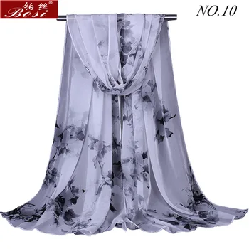 Silk scarf print shawls for women 
