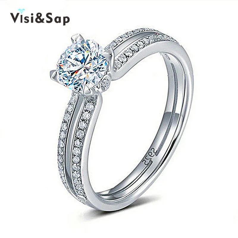 

Eleple Elegant iceout full stone ring Engagement wedding Rings for women romantic Accessories Wholesale jewelry VSR039