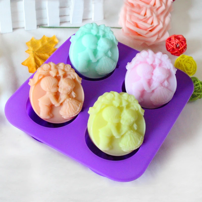 

lovers die DIY Angel soap mold, handmade soap silicone mold baking tools free shipping