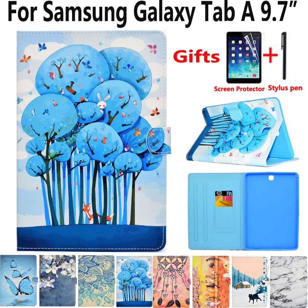 Модный лесной чехол для Samsung Galaxy Tab A 9 7 SM T550 T555 мягкий с откидной крышкой P550