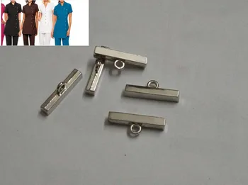 

80pcs/lot 18.5*3mm metal alloy sewing square buttons shinny silver nickle color for uniform free shipping 2016091901