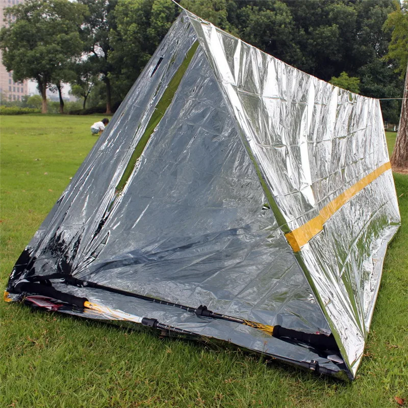 Emergency tents Simple tent sunscreen Foldable Outdoor survival insulation blanket PET aluminum film Ultra-high waterproof tent01
