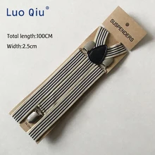 10 шт./партия, модные подтяжки для взрослых, эластичные регулируемые женские мужские черно-белые полосатые подтяжки