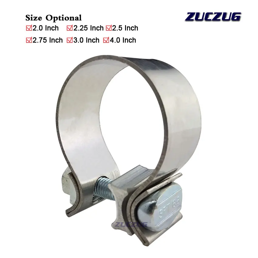 ZUCZUG High Strength Butt Joint Universal Stainless Steel Exhaust Clamp