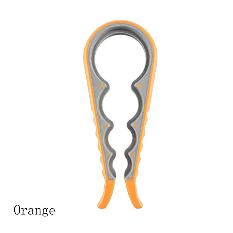 Открывалки с крышкой для банок 1 шт. противоскользящие 4 в 1 Аксессуары для приготовления пищи многофункциональная открывалка для банок открывалка для бутылок Кухонные гаджеты портативные - Цвет: Оранжевый